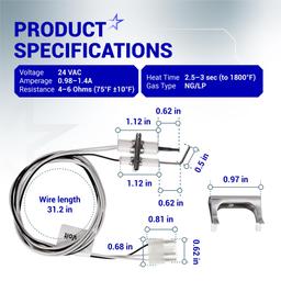 [Lifetime Warranty] Q3400A1024/U Igniter Flame Rod Assembly 24V thumbnail 1
