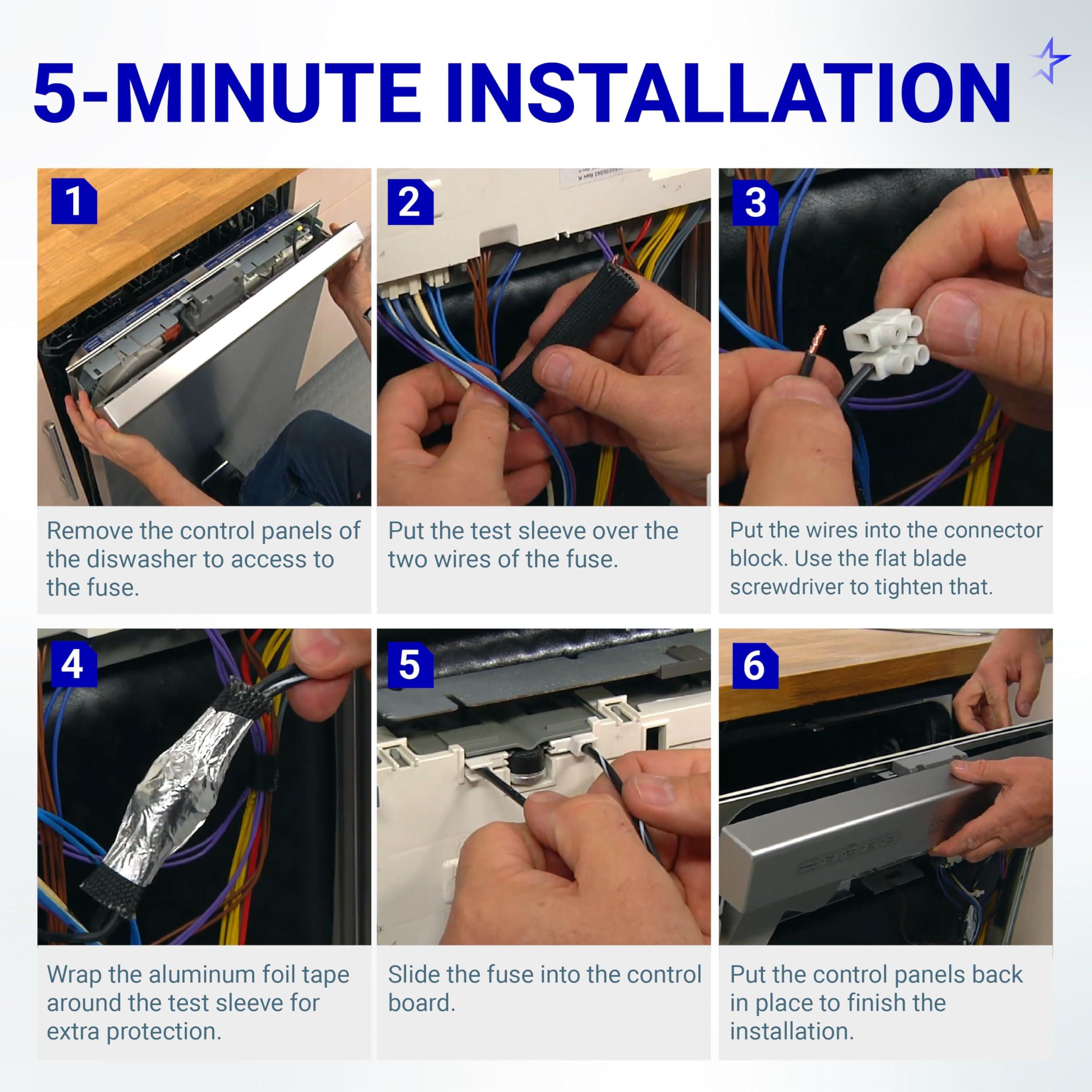 [Lifetime Warranty] W10402110 Dishwasher Fuse Kit - Fit Whirlpool Kenmore KitchenAid Dishwashers - Replaces W10195528 W10402110VP PS4704481 AP5645909 - with Protective Sleeve & Foil & Zip Ties image 7