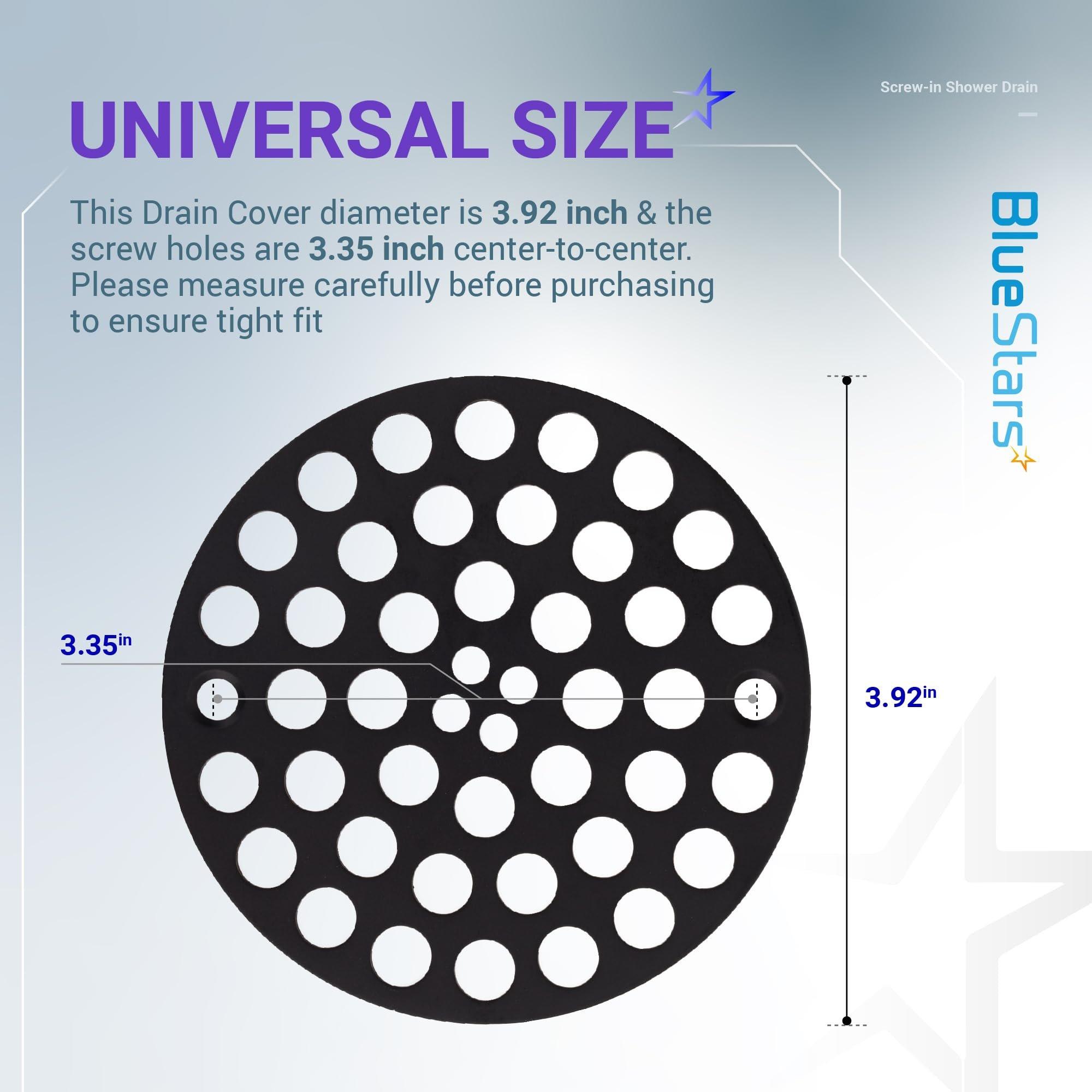 [Lifetime Warranty] 4â€ Metal Shower Strainer Drain Trim Set - Screw-in Cover for US Standard Sizes - Complete Kit with Machine & Self-Tapping Screws image 2