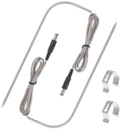 [Lifetime Warranty] Temperature Meat Probe with Thermometer Probe Holder Clip Replacement for Rec Tec Recteq RT-B380 Bullseye, RT-590, RT-700 Wood Pellet Grills - Pack of 2 thumbnail 0