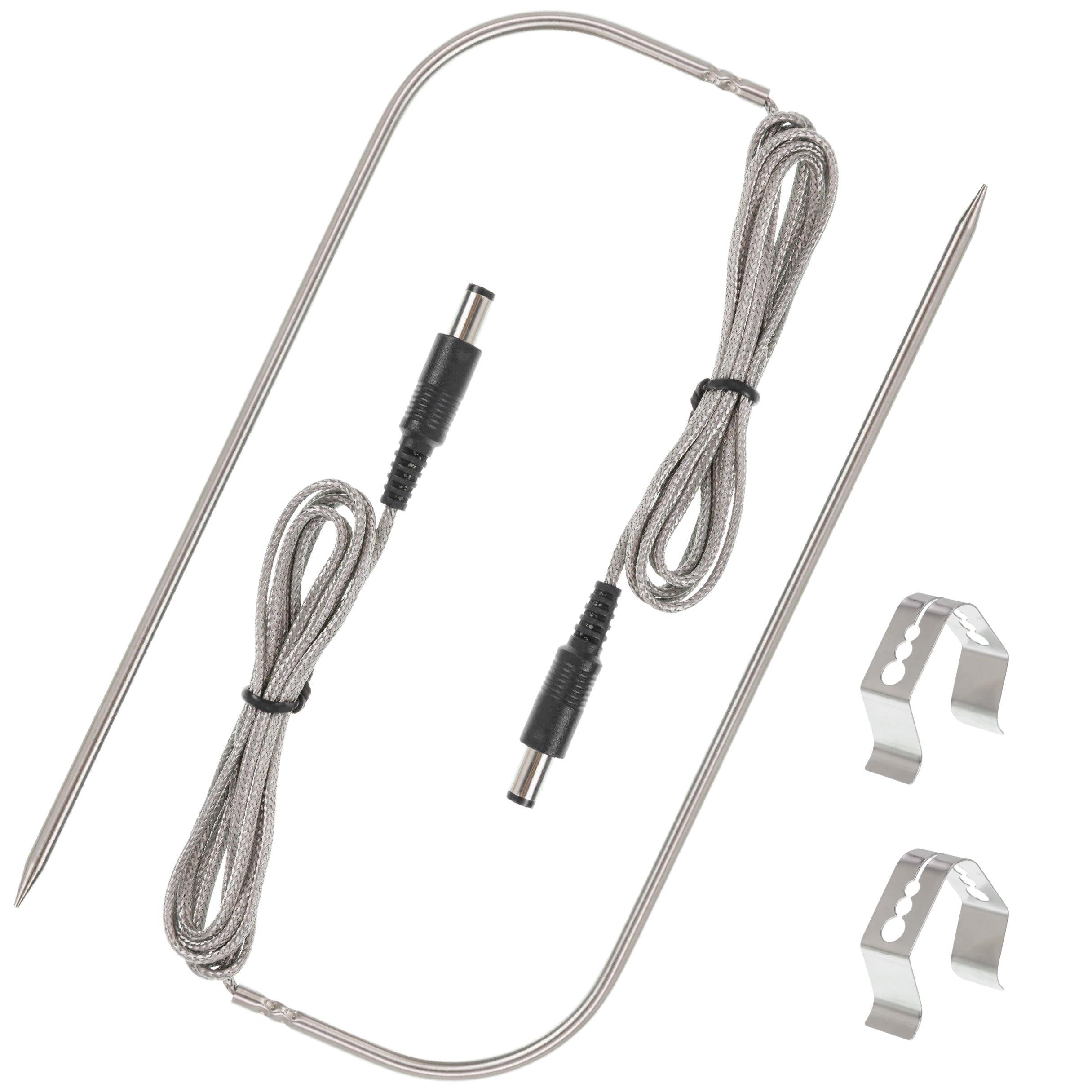 [Lifetime Warranty] Temperature Meat Probe with Thermometer Probe Holder Clip Replacement for Rec Tec Recteq RT-B380 Bullseye, RT-590, RT-700 Wood Pellet Grills - Pack of 2 image 0