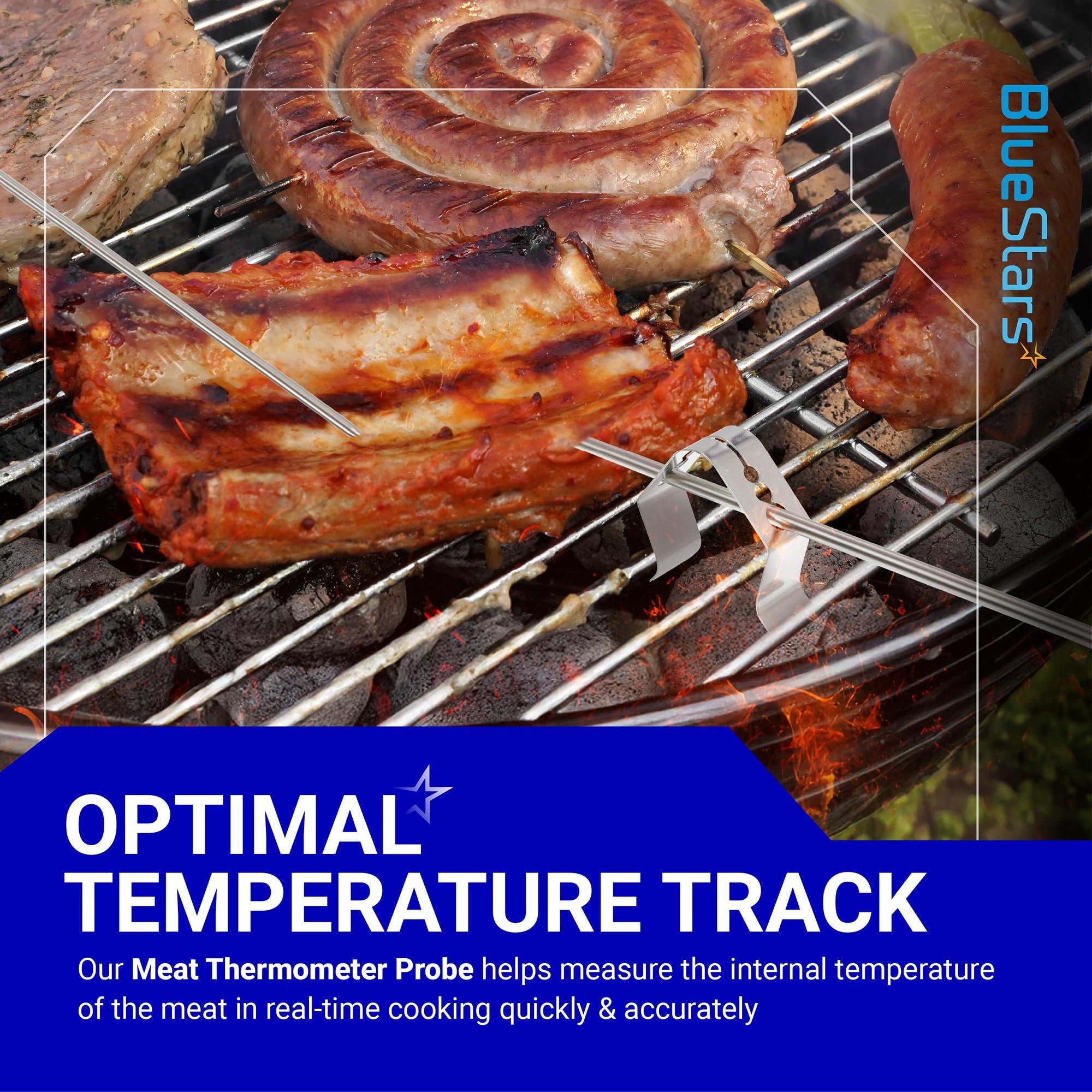 [Lifetime Warranty] Temperature Meat Probe with Thermometer Probe Holder Clip Replacement for Rec Tec Recteq RT-B380 Bullseye, RT-590, RT-700 Wood Pellet Grills - Pack of 2 image 1