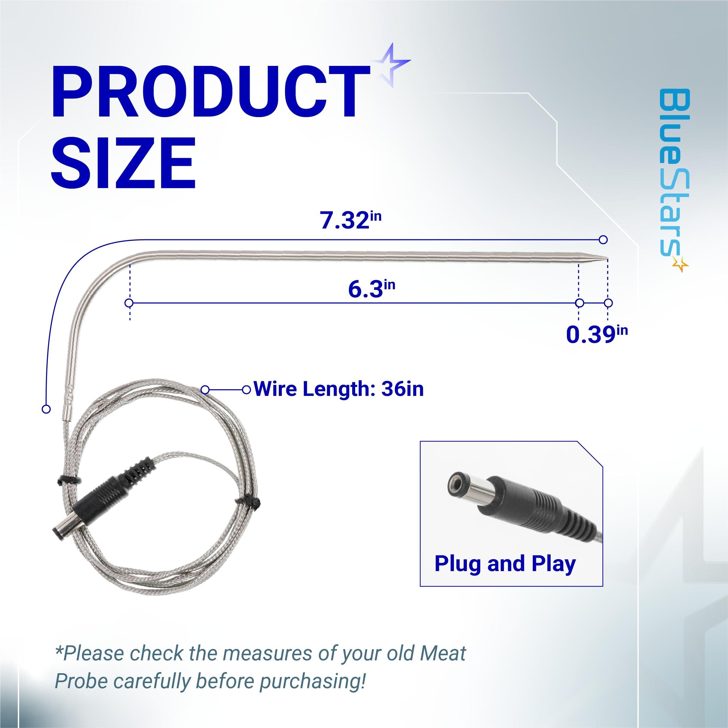 [Lifetime Warranty] Temperature Meat Probe with Thermometer Probe Holder Clip Replacement for Rec Tec Recteq RT-B380 Bullseye, RT-590, RT-700 Wood Pellet Grills - Pack of 2 image 2