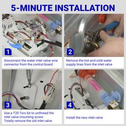 W10683603 Washer Water Inlet Valve - For Whirlpool Crosley Maytag Inglis Roper Washer thumbnail 6