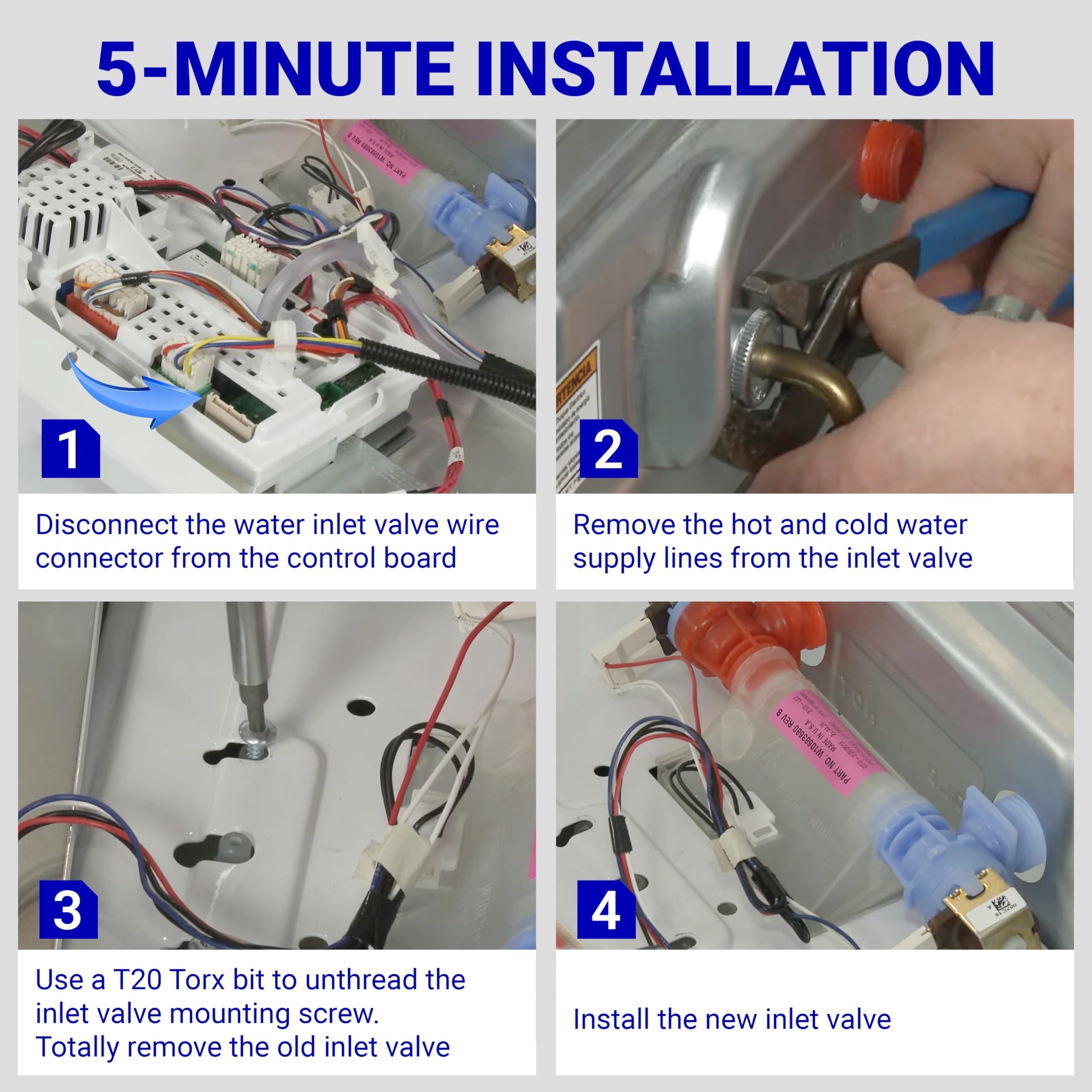 W10683603 Washer Water Inlet Valve - For Whirlpool Crosley Maytag Inglis Roper Washer image 6