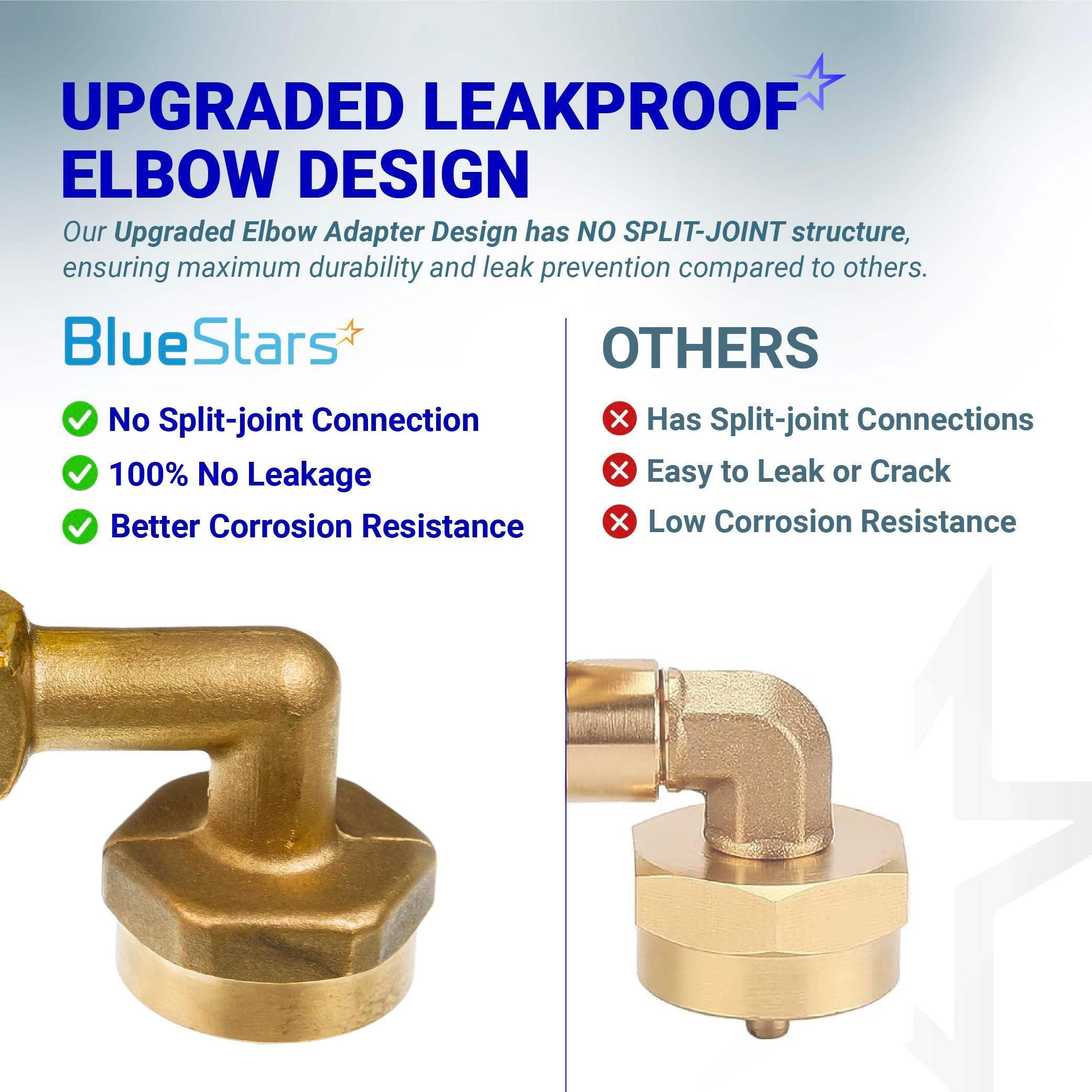 [Lifetime Warranty] Propane Refill Adapter for 1 LB. Tanks - Solid Brass Propane Adapter 20lb to 1lb Converter with Gauge Valve - Propane Refill Elbow Adapter for BBQ Grill Stove Camping RV image 1