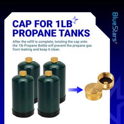 [Lifetime Warranty] Propane Refill Adapter for 1 LB. Tanks - Solid Brass Propane Adapter 20lb to 1lb Converter with Gauge Valve - Propane Refill Elbow Adapter for BBQ Grill Stove Camping RV thumbnail 7