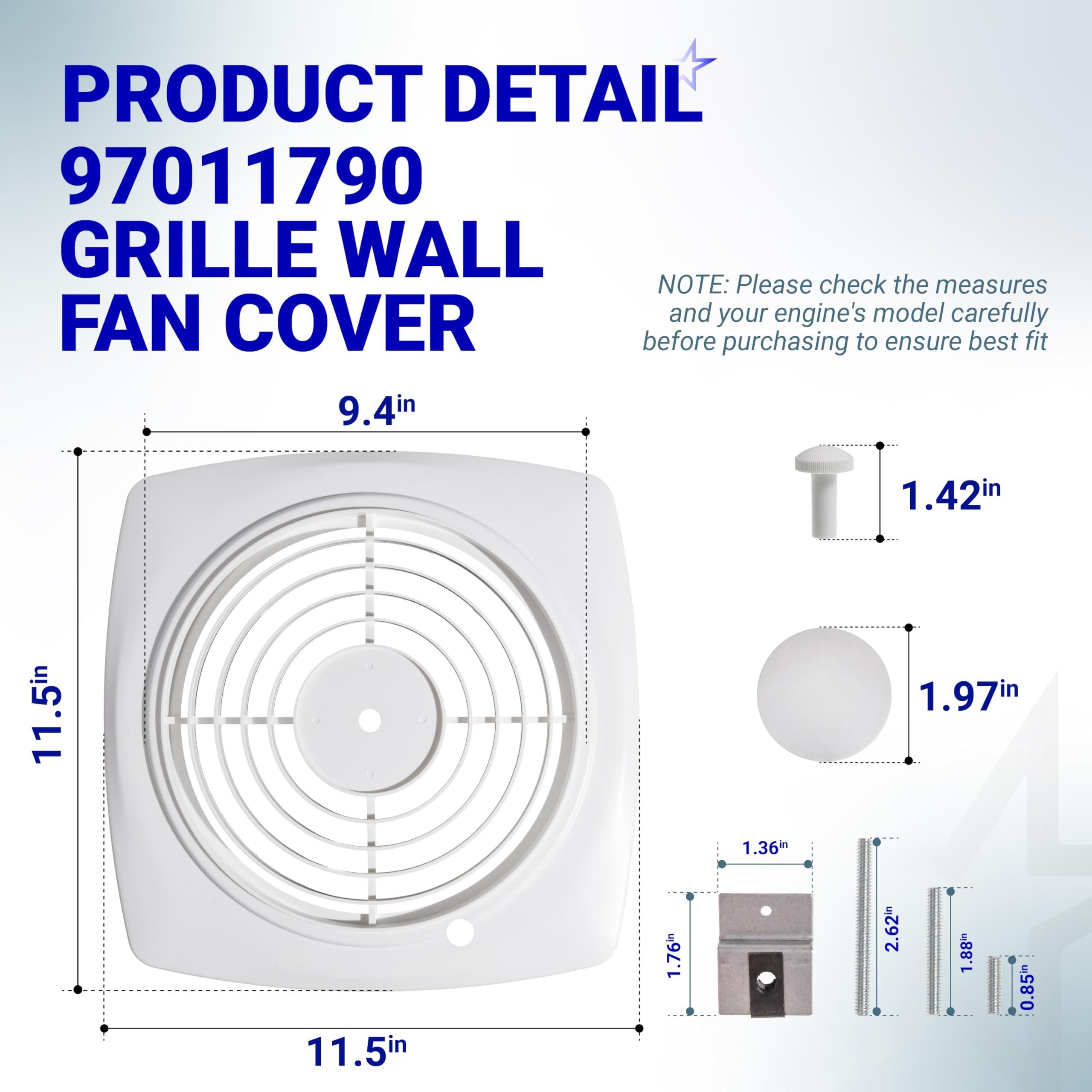 [Lifetime Warranty] 97011790 S97011790 Bathroom Exhaust Fan Cover - Compatible with Nutone Broan Wall Fan - Replaces 509S-A 509S-B 509SMG 503 505 507 - 11.5 x 11.5 Inch ABS Wall Ventilation Grille image 1