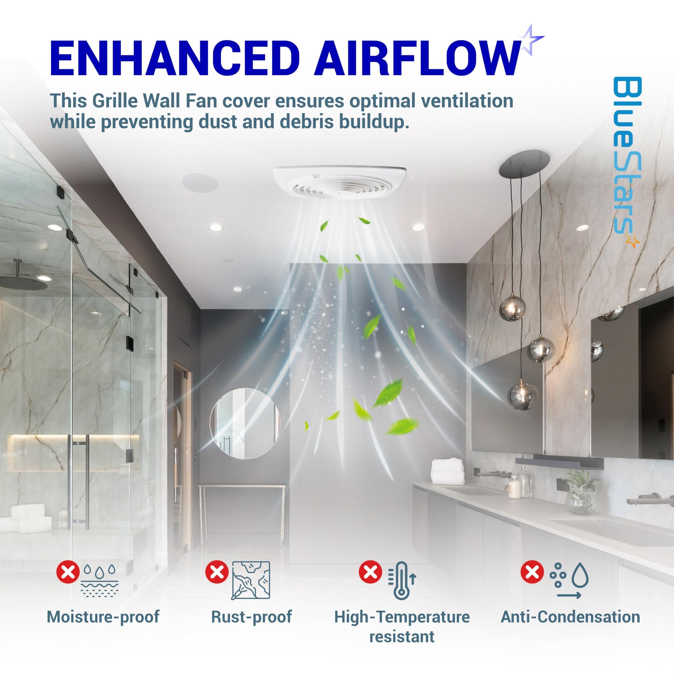 [Lifetime Warranty] 97011790 S97011790 Bathroom Exhaust Fan Cover - Compatible with Nutone Broan Wall Fan - Replaces 509S-A 509S-B 509SMG 503 505 507 - 11.5 x 11.5 Inch ABS Wall Ventilation Grille image 2