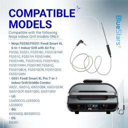 Thermometer Meat Probe for Ninja FG550/FG551 Smart XL 6-in-1 Indoor Grill with Air Fry, IG651 Foodi Smart XL Pro 7-in-1, LG450CCO, LG550CO, BG550, EG351 Ninja Indoor Grill Accessories thumbnail 4