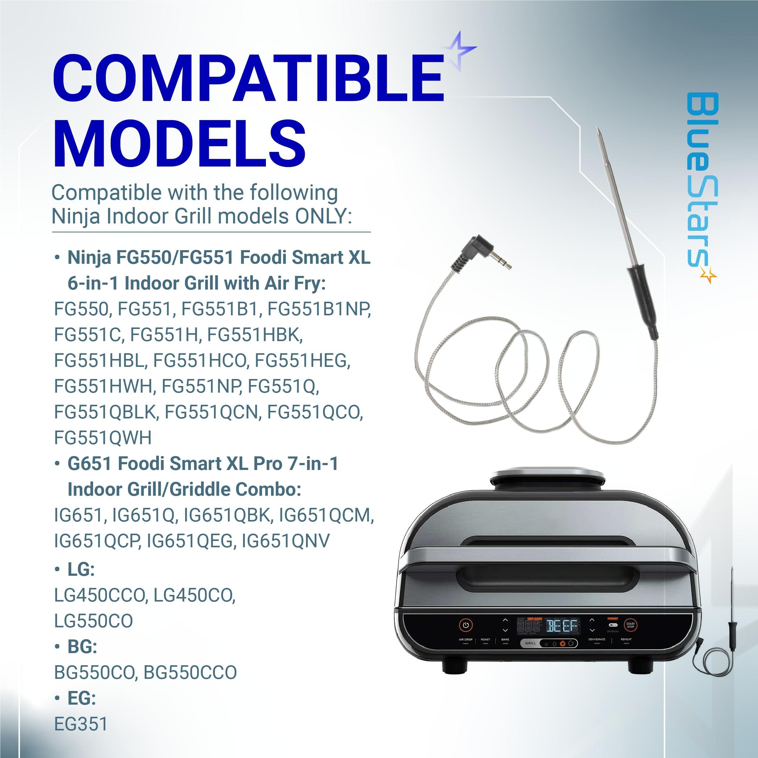 Thermometer Meat Probe for Ninja FG550/FG551 Smart XL 6-in-1 Indoor Grill with Air Fry, IG651 Foodi Smart XL Pro 7-in-1, LG450CCO, LG550CO, BG550, EG351 Ninja Indoor Grill Accessories image 4