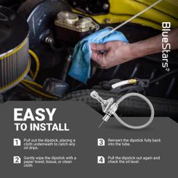 [Lifetime Warranty] TH350 TH400 700R4 Transmission Dipstick Tube with Flexible Stainless Braided Hose - Firewall Mount for Chevy GM SBC BBC thumbnail 4