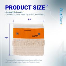 BlueStars 32225 Wick - Fit for Kero World KW-24C DuraHeat DH-2300 Dyna-GLO CV-2300&RMC-95C Envirotemp CV-2300 Keroheat CV-2300 Kerosene Heater Replacement Wicks White (Pack of 2) thumbnail 1