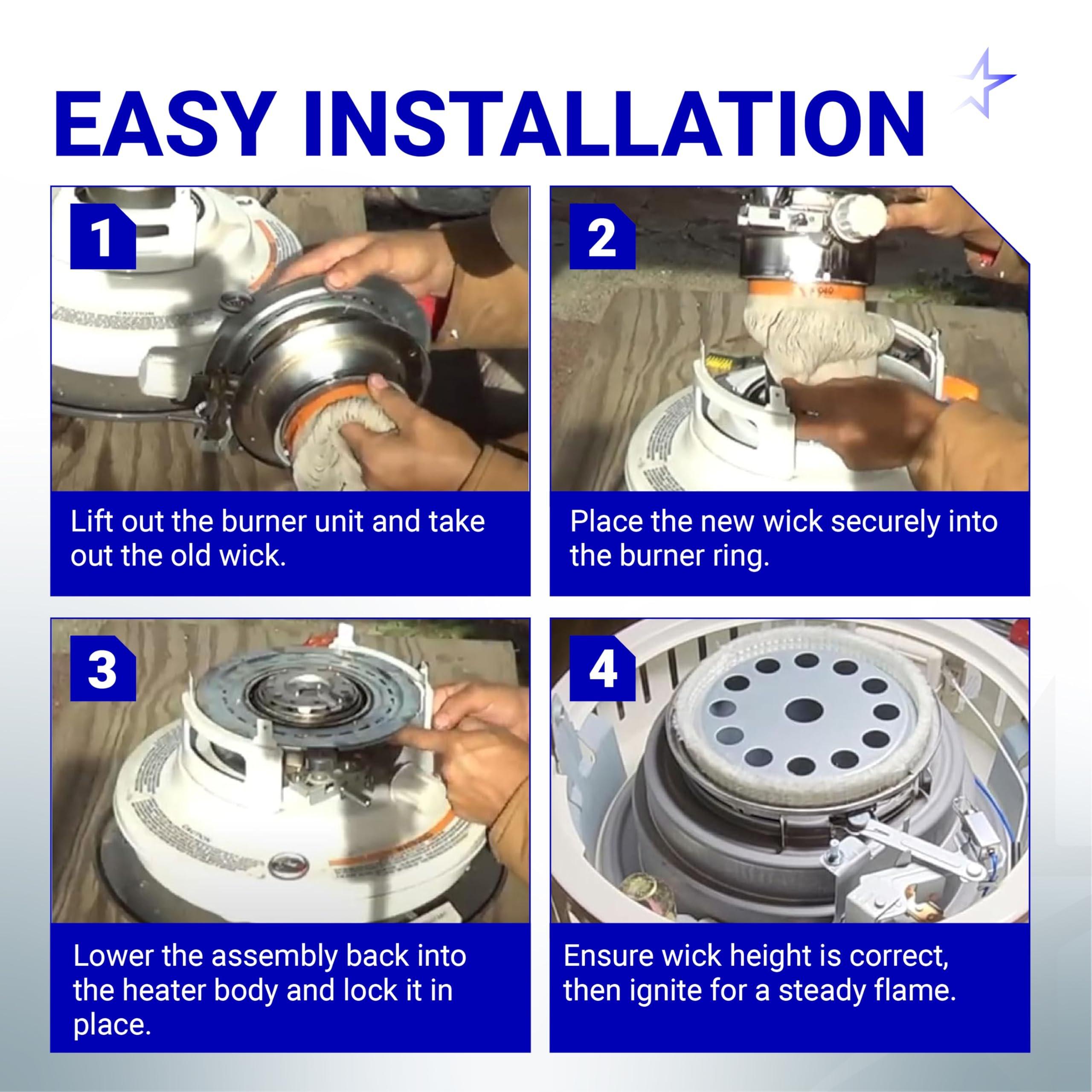 BlueStars 32225 Wick - Fit for Kero World KW-24C DuraHeat DH-2300 Dyna-GLO CV-2300&RMC-95C Envirotemp CV-2300 Keroheat CV-2300 Kerosene Heater Replacement Wicks White (Pack of 2) image 7