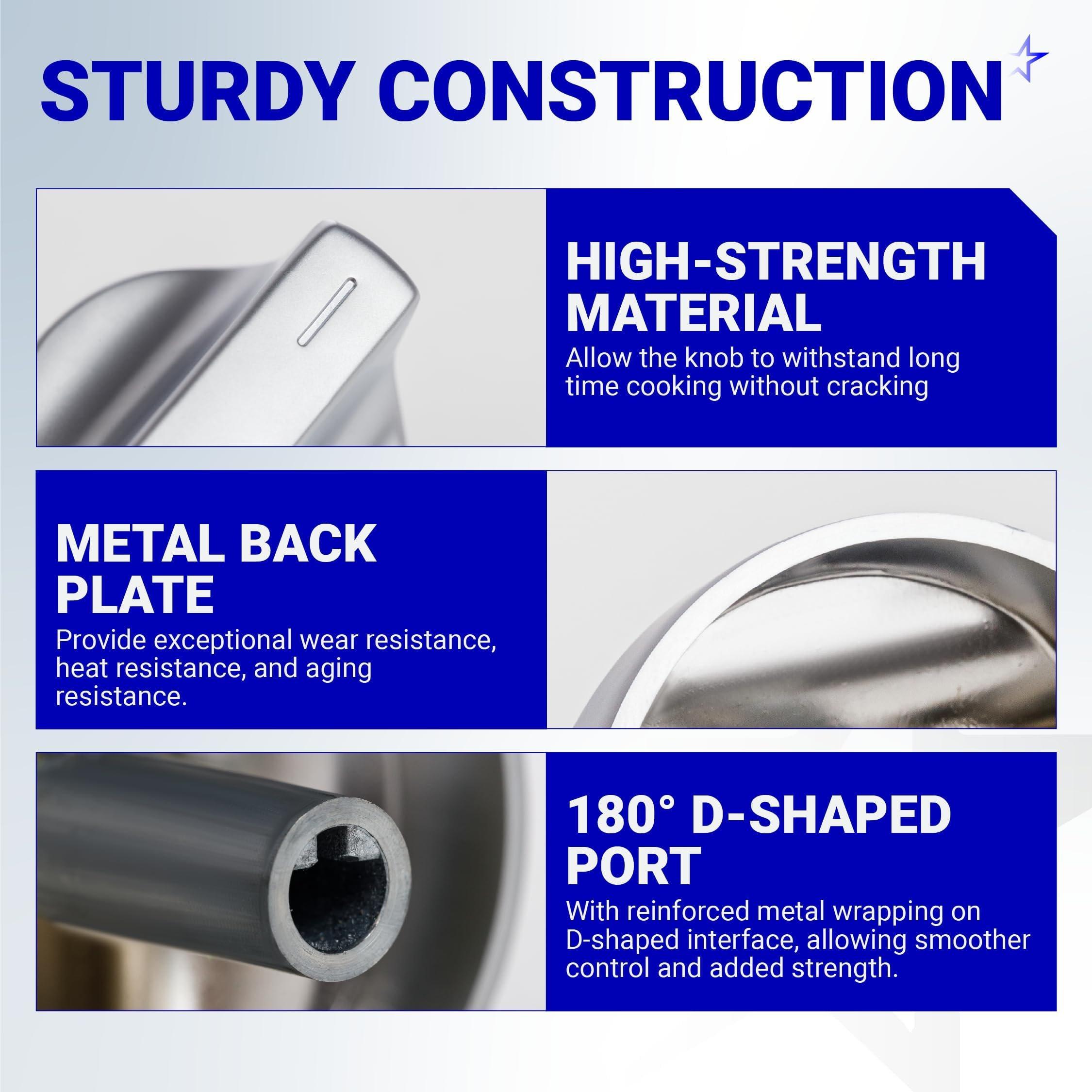 [Lifetime Warranty] W11239985 W10850015 Stove Knob Replacement - Compatible with Whirlpool WFG550S0HZ0, WFG550S0LV1, WFG525S0HV1, WFG535S0JV0, WFG550S0HV0, WFG525S0JZ0, WFG550S0HV3 - Replaces W11032553 4845290 image 3