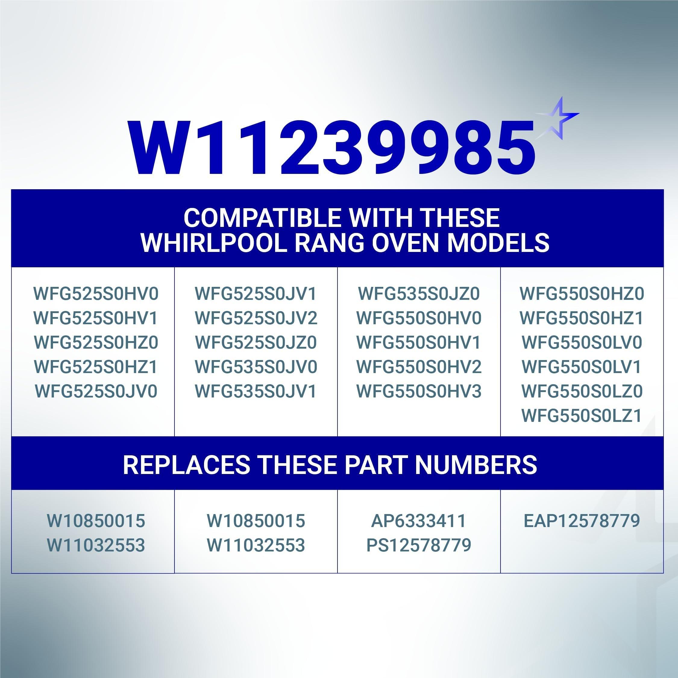 [Lifetime Warranty] W11239985 W10850015 Stove Knob Replacement - Compatible with Whirlpool WFG550S0HZ0, WFG550S0LV1, WFG525S0HV1, WFG535S0JV0, WFG550S0HV0, WFG525S0JZ0, WFG550S0HV3 - Replaces W11032553 4845290 image 5