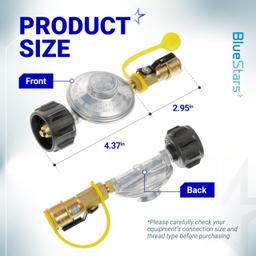 [Lifetime Warranty] Propane Quick Connect Adapter, 1/4" Propane Gas Grill Regulator with QCC1 Quick Connect Fittings, Connects 5-50lbs Propane Tank for Heaters Grills BBQ Camping RV Propane Regulator thumbnail 3
