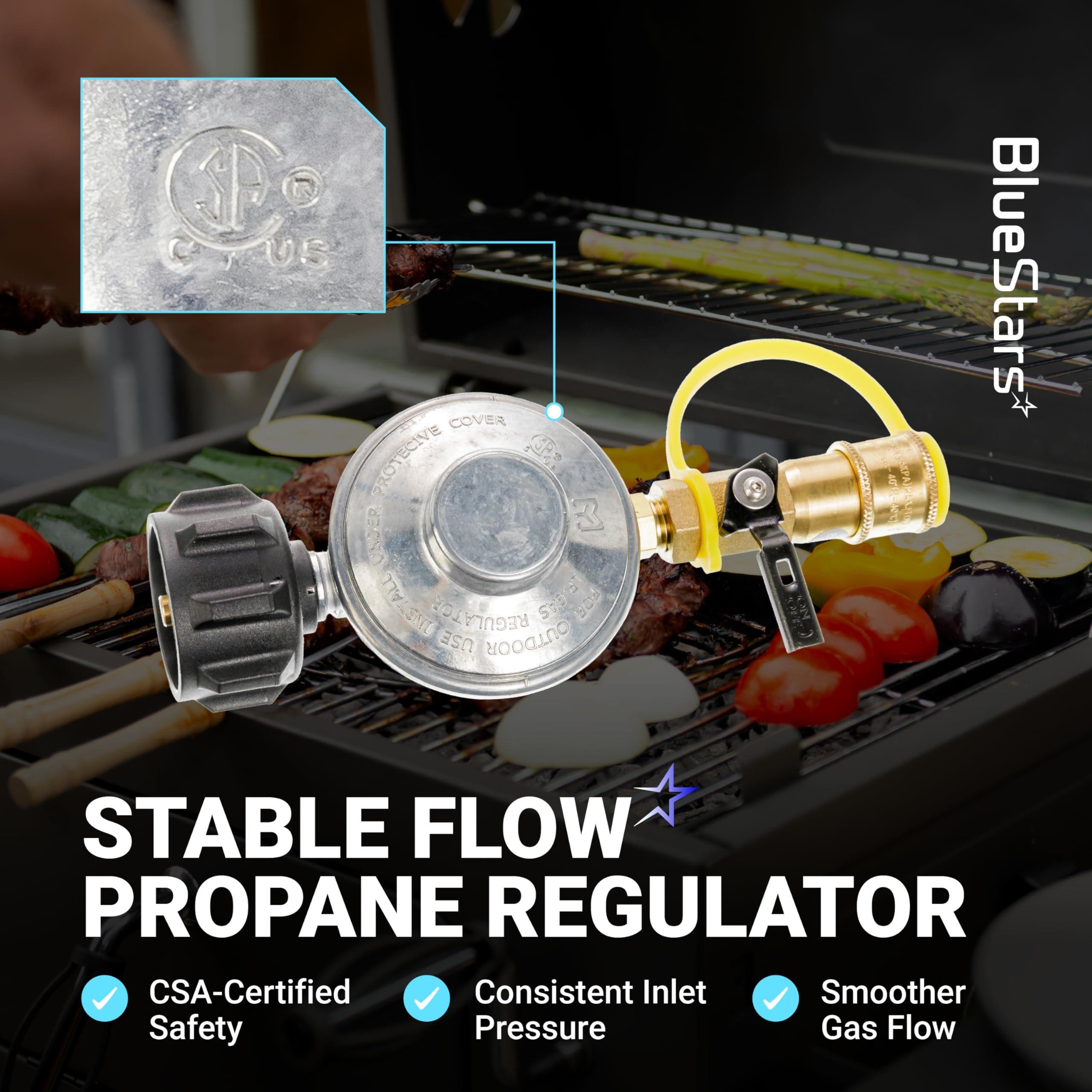 [Lifetime Warranty] Propane Quick Connect Adapter, 1/4" Propane Gas Grill Regulator with QCC1 Quick Connect Fittings, Connects 5-50lbs Propane Tank for Heaters Grills BBQ Camping RV Propane Regulator image 4