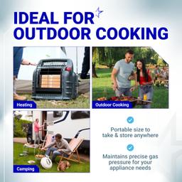 [Lifetime Warranty] Propane Quick Connect Adapter, 1/4" Propane Gas Grill Regulator with QCC1 Quick Connect Fittings, Connects 5-50lbs Propane Tank for Heaters Grills BBQ Camping RV Propane Regulator thumbnail 8