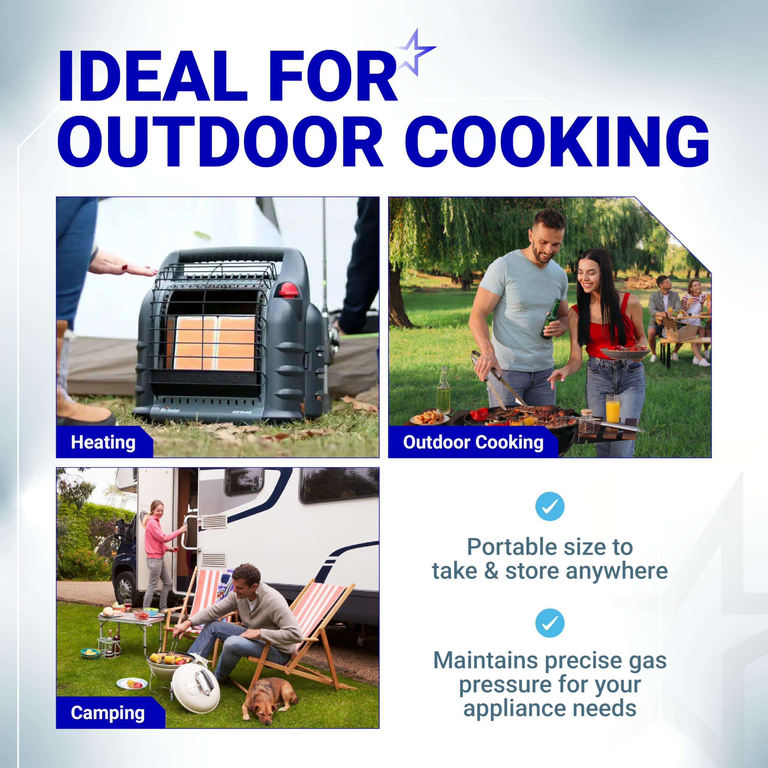 [Lifetime Warranty] Propane Quick Connect Adapter, 1/4" Propane Gas Grill Regulator with QCC1 Quick Connect Fittings, Connects 5-50lbs Propane Tank for Heaters Grills BBQ Camping RV Propane Regulator image 8