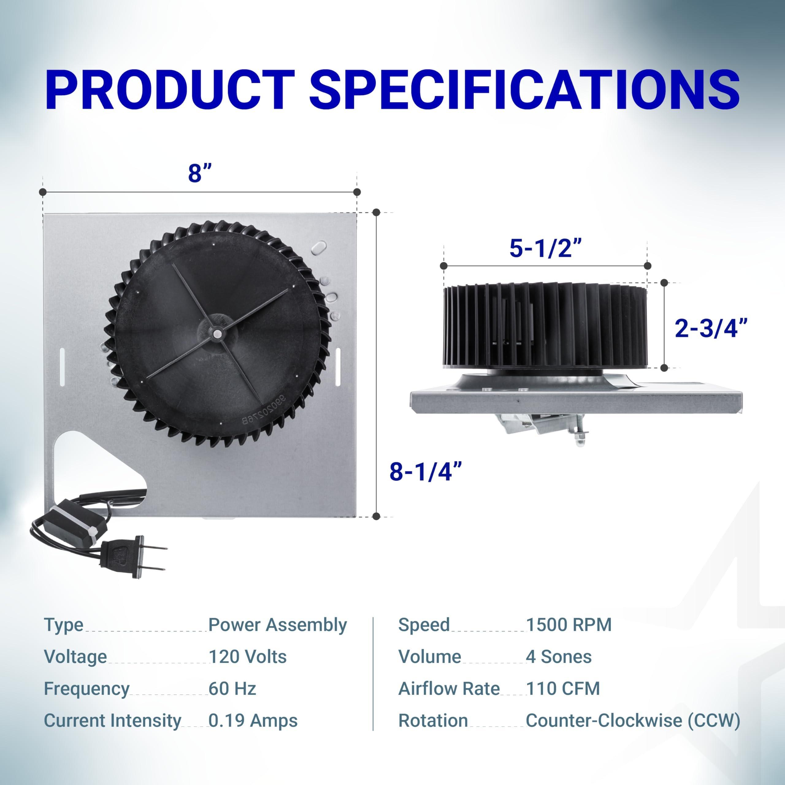 [Lifetime Warranty] S97015157 Bathroom Exhaust Fan Motor Assembly - 8"× 8-1/4" Housing - Compatible with Broan NuTone - Motor Replacement 110 CFM/ 4 Sones image 5