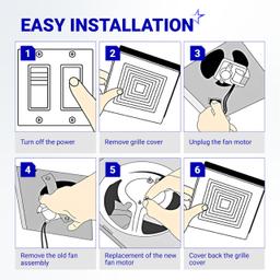 [Lifetime Warranty] S97015157 Bathroom Exhaust Fan Motor Assembly - 8"× 8-1/4" Housing - Compatible with Broan NuTone - Motor Replacement 110 CFM/ 4 Sones thumbnail 7