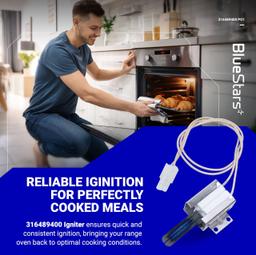 [Lifetime Warranty] 316489400 Range Oven Igniter for Frigidaire Kenmore Electrolux Crosley Range Oven - Replaces 316428500 316428501 5304462661 7316489400 1197384 AP3963540 PS1528534 EAP1528534 and more thumbnail 3