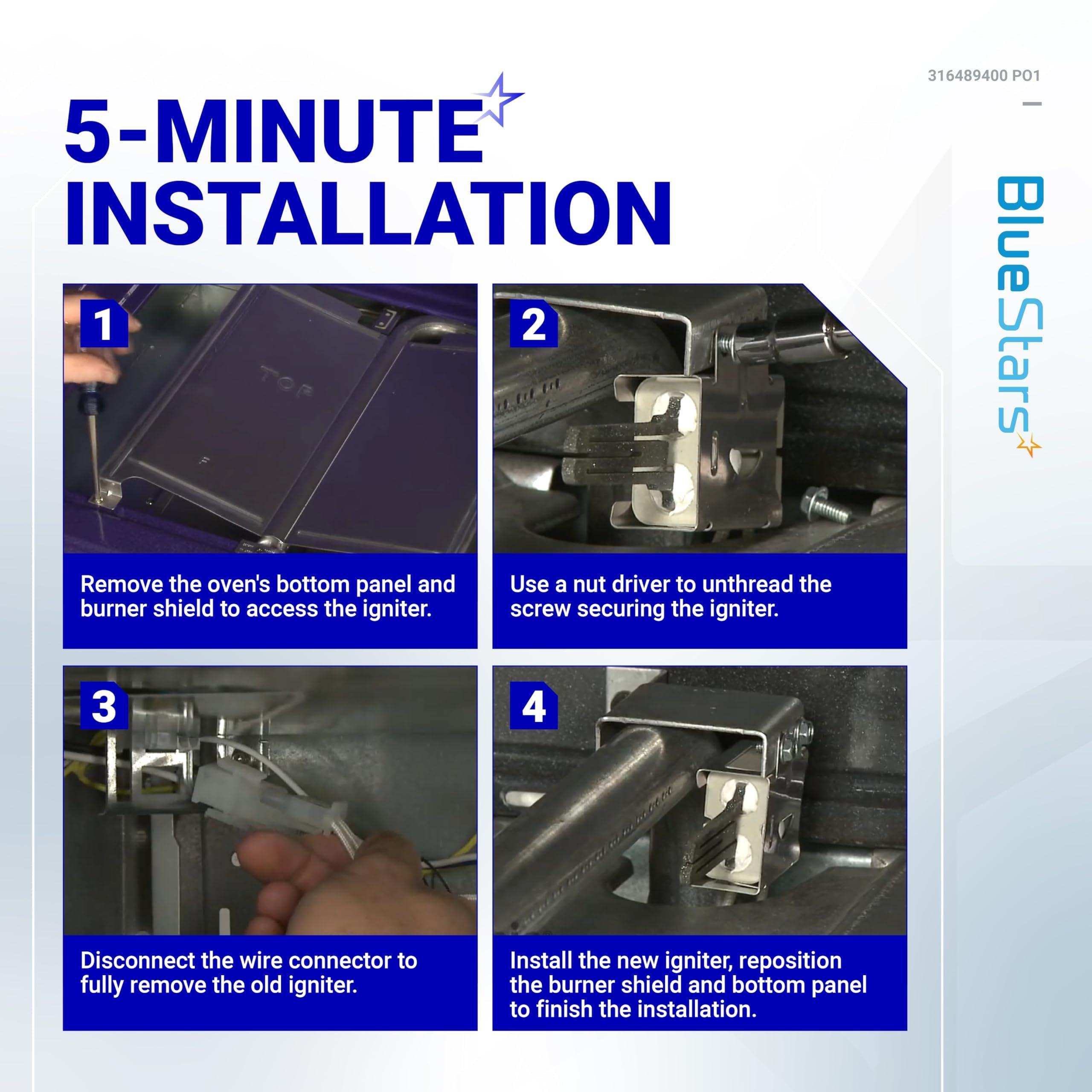 [Lifetime Warranty] 316489400 Range Oven Igniter for Frigidaire Kenmore Electrolux Crosley Range Oven - Replaces 316428500 316428501 5304462661 7316489400 1197384 AP3963540 PS1528534 EAP1528534 and more image 6