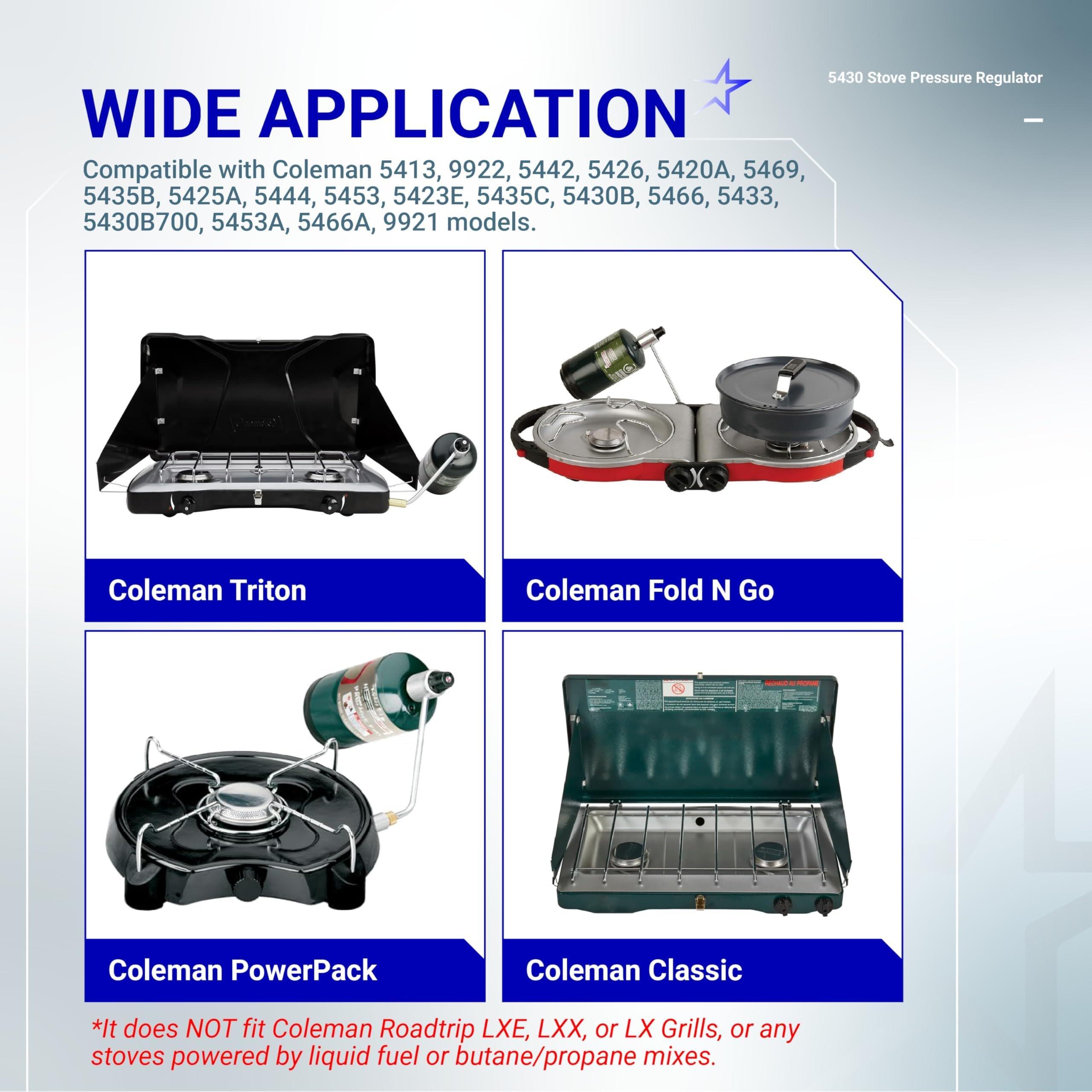 [Lifetime Warranty] 5430 Gas Stove Pressure Regulator Replacement for Coleman Propane Stoves Grills, Fold N Go Stove Accessories - Maintains Stable LP Gas Flow, NOT Compatible with Roadtrip LXE Grills image 3