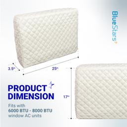 [Lifetime Warranty] Window Air Conditioner Cover Indoor with Velcro Sides - Inside AC Cover for Winter - Polyester Fiber Fill Layers Insulation - 17" x 13" x 3.5" - White thumbnail 1