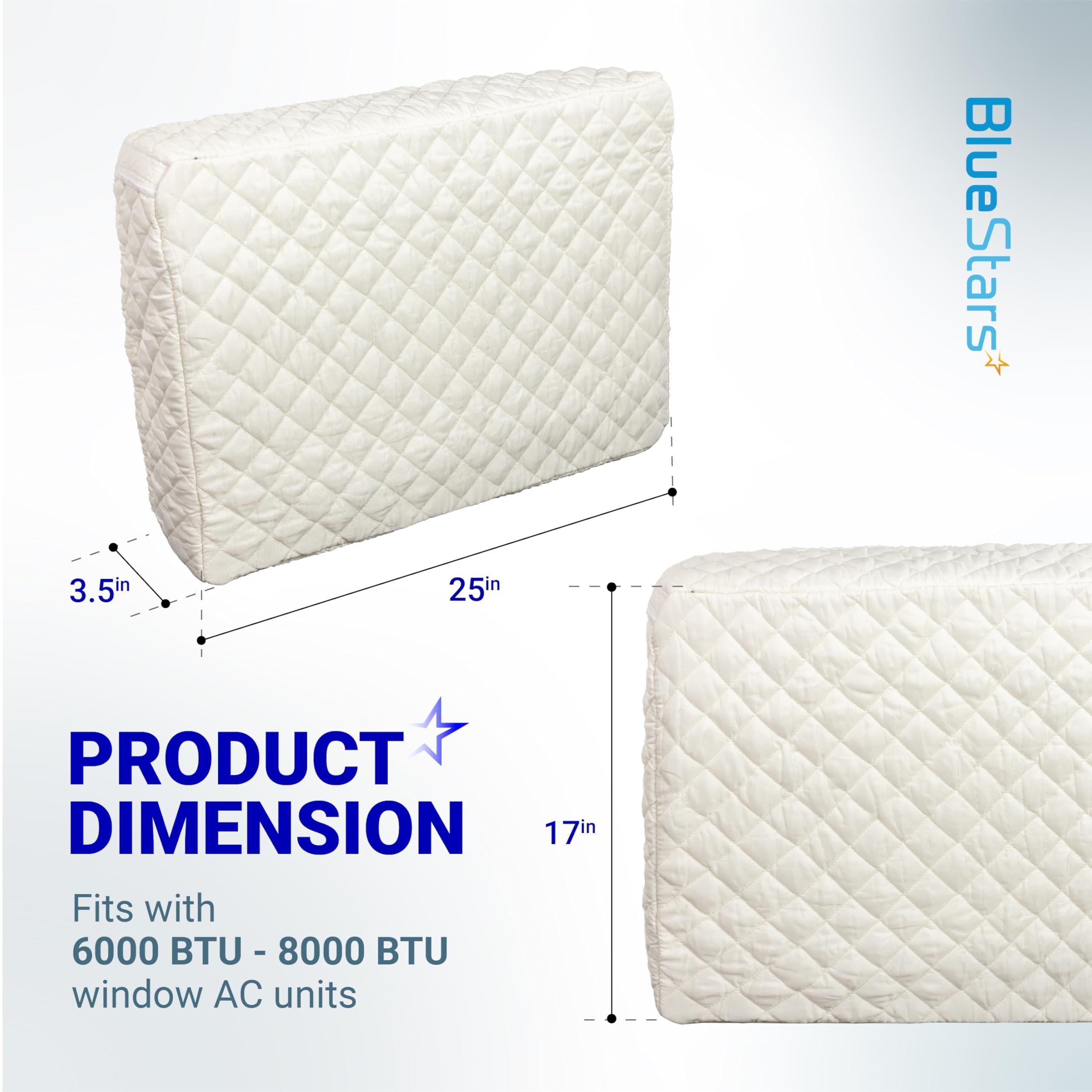[Lifetime Warranty] Window Air Conditioner Cover Indoor with Velcro Sides - Inside AC Cover for Winter - Polyester Fiber Fill Layers Insulation - 17" x 13" x 3.5" - White image 1
