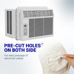 [Lifetime Warranty] Window Air Conditioner Cover Indoor with Velcro Sides - Inside AC Cover for Winter - Polyester Fiber Fill Layers Insulation - 17" x 13" x 3.5" - White thumbnail 4