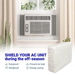 [Lifetime Warranty] Window Air Conditioner Cover Indoor with Velcro Sides - Inside AC Cover for Winter - Polyester Fiber Fill Layers Insulation - 17" x 13" x 3.5" - White thumbnail 5