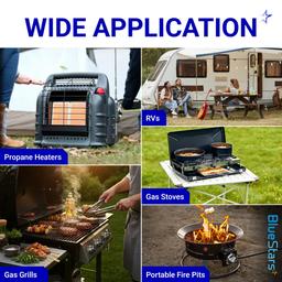 [Lifetime Warranty] [CSA Listed] 12 FT F273684 Propane Hose - Fit for Mr Heater Big Buddy Heaters, RV, Grill, Gas Stove, Range, Gas Generator with POL Interface, 3/8in Female x 3/8in Male Street Elbow thumbnail 6