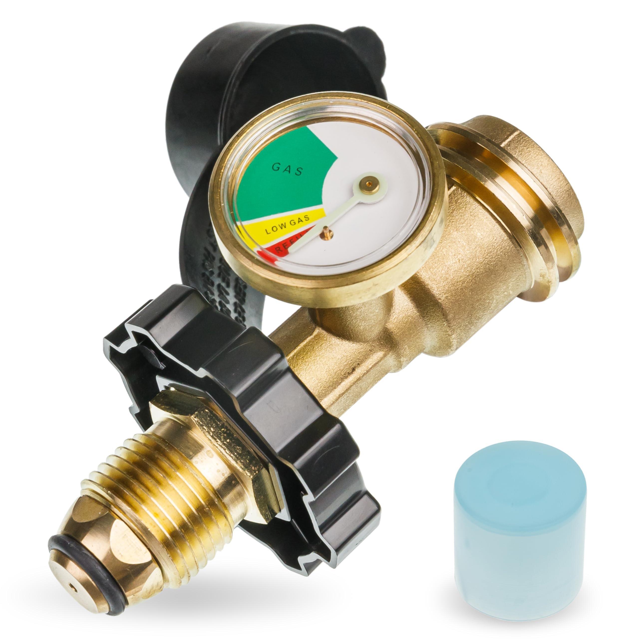 [Lifetime Warranty] 100 lb Propane Tank Adapter, POL Propane Gauge for 100 lb Propane Tank, Converts POL LP Tank Service Valve to QCC1/Type 1 - Old to New Connection Type image 0