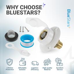 [Lifetime Warranty] RV City Water Inlet Brass with Check Valve - 3/4" NH Female to 1/2" NPT Male Thread - Includes Dust Plug thumbnail 8