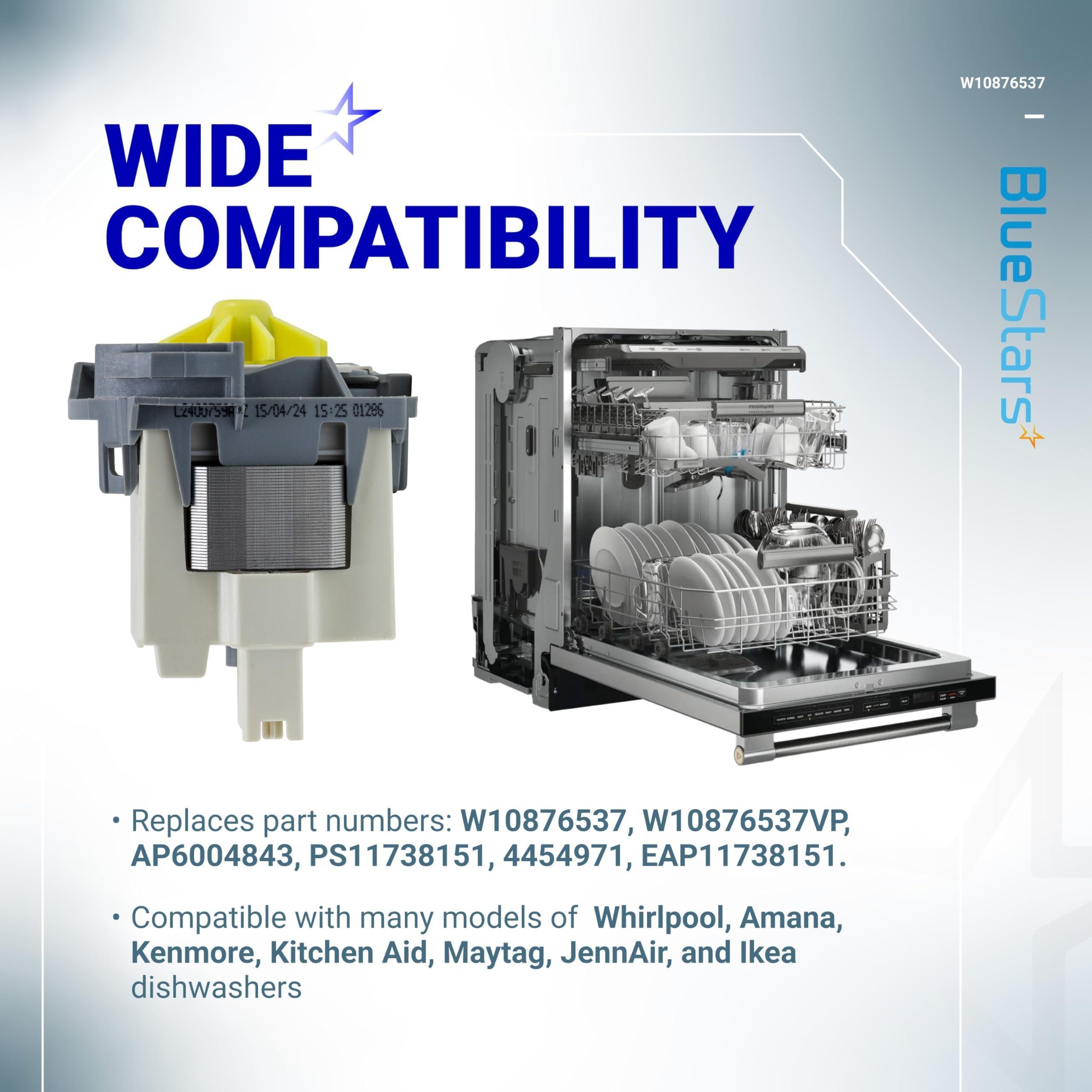 [Lifetime Warranty] W10876537 W10724439 Dishwasher Drain Pump - Compatible with Whirlpool Amana Kenmore KitchenAid Maytag - WDT720PADM2 WDF320PADS2 WDT970SAHZ0 WDT730PAHZ0 AP6004843 PS11738151 4454971 image 3