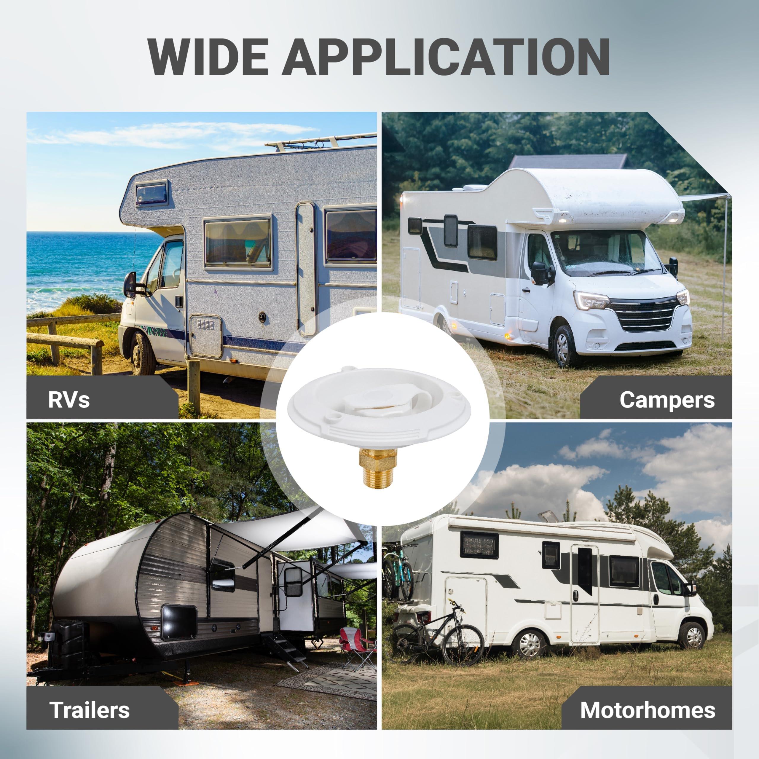 [Lifetime Warranty] RV City Water Inlet with Check Valve  - 3/4" NH Female to 1/2" NPT Male - Includes Screws & Teflon Tape image 7