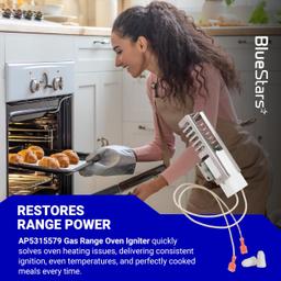 [Lifetime Warranty] AP5315579 Gas Range Oven Igniter - Compatible with Viking Range Ovens - Replaces PB040001 065650-000 702263 SGR40001 GR40001 792263- Includes 2 Igniters and 4 Ceramic Nuts thumbnail 4