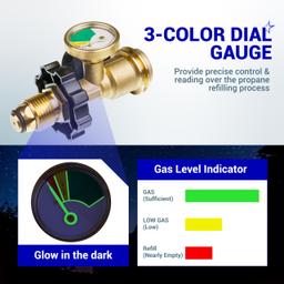 [Lifetime Warranty] 100 lb Propane Tank Adapter, POL Propane Gauge for 100 lb Propane Tank, Converts POL LP Tank Service Valve to QCC1/Type 1 - Old to New Connection Type thumbnail 4