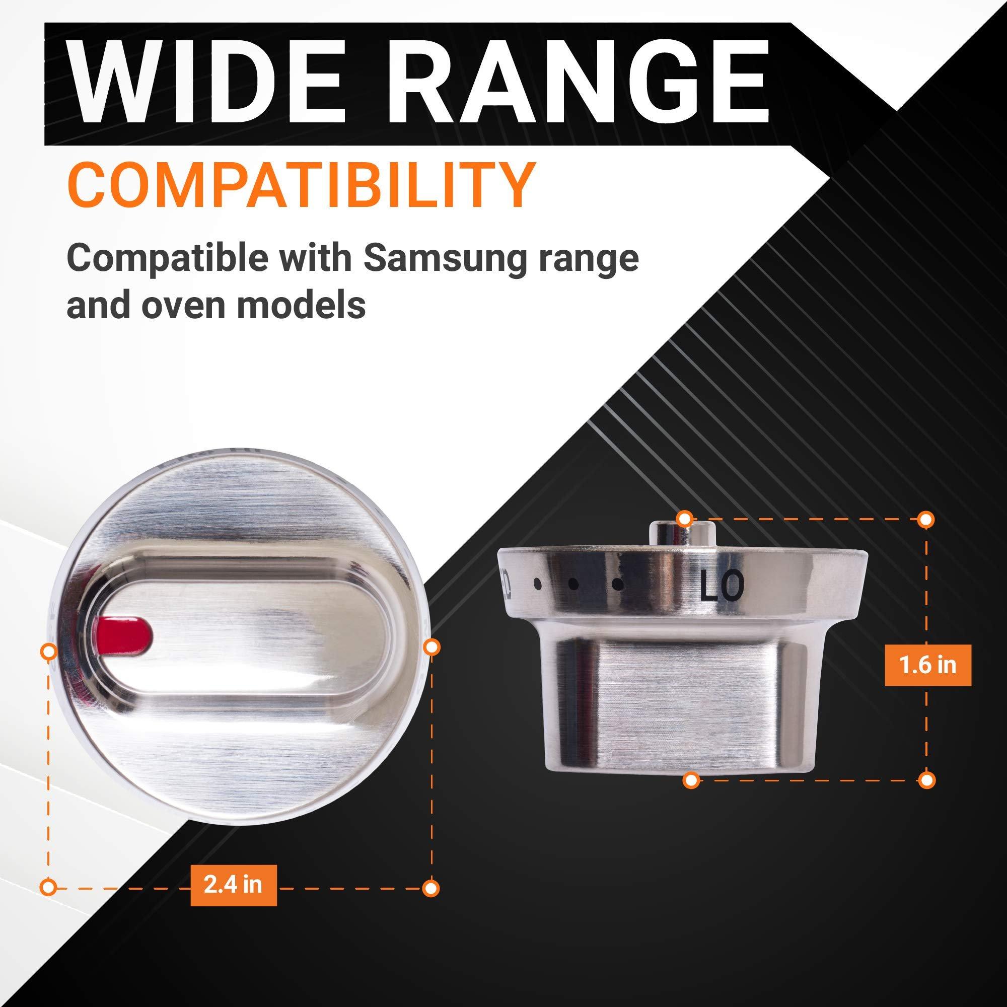 [Lifetime Warranty] DG64-00472A DG64-00347A Samsung Stove Knobs - Compatible with Samsung Range Ovens NX58F5500SS FX510BGS FX710BGS - Replaces PS10058981 AP5949480 - Pack of 5 image 2