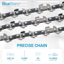 [Lifetime Warranty] 14-inch Chainsaw Chain 3/8" LP Pitch, 0.050" Gauge, 52 Drive Links - Pack of 3 thumbnail 2
