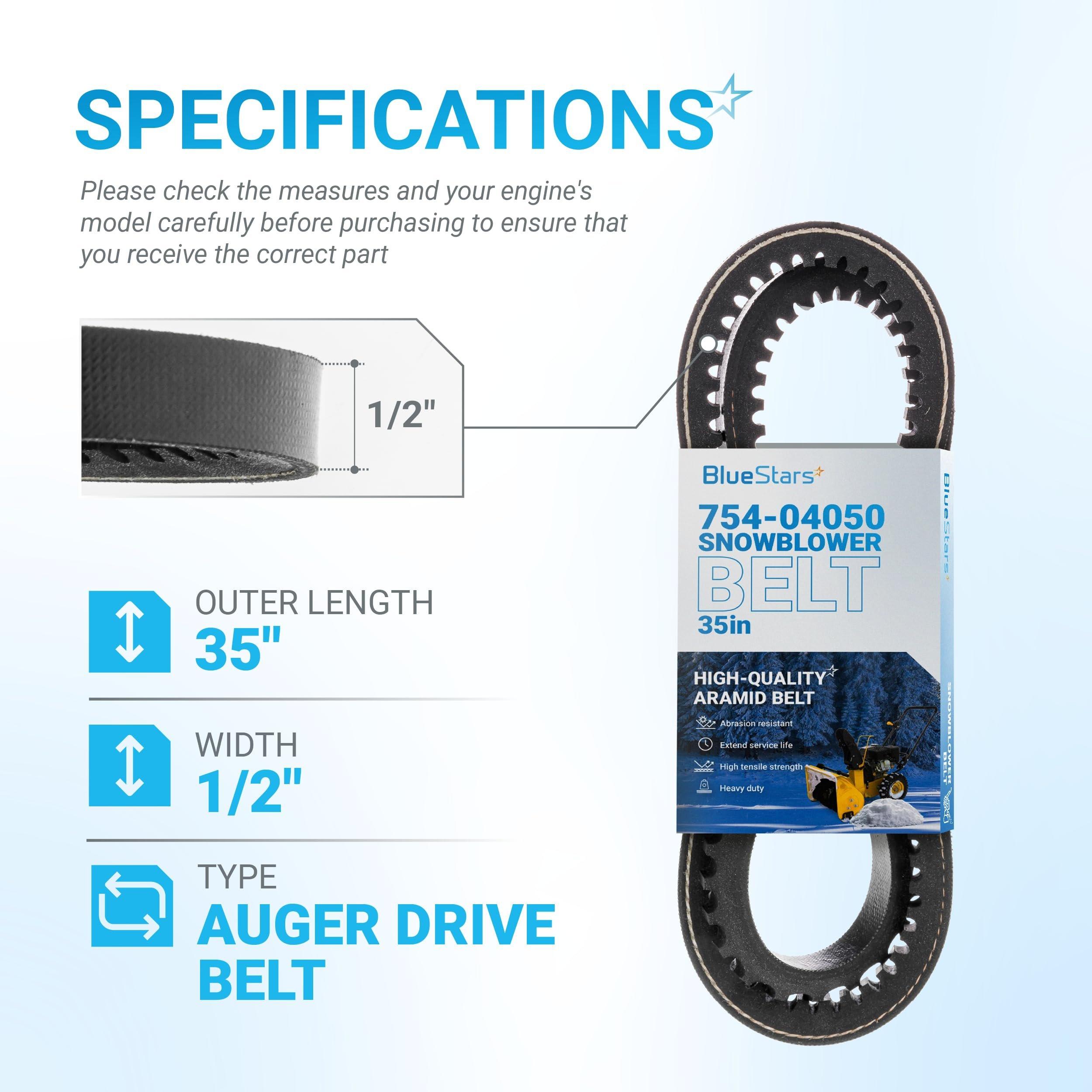 [Lifetime Warranty] 954-04050A 754-04050A Snow Thrower Auger Belt - 1/2" x 35" image 2