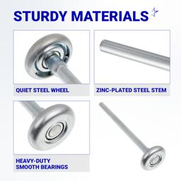 [Lifetime Warranty] 1.8" Steel Garage Door Rollers with 7" Stem for Standard 2" Track Garage Doors (Silver) - Pack of 2 thumbnail 3