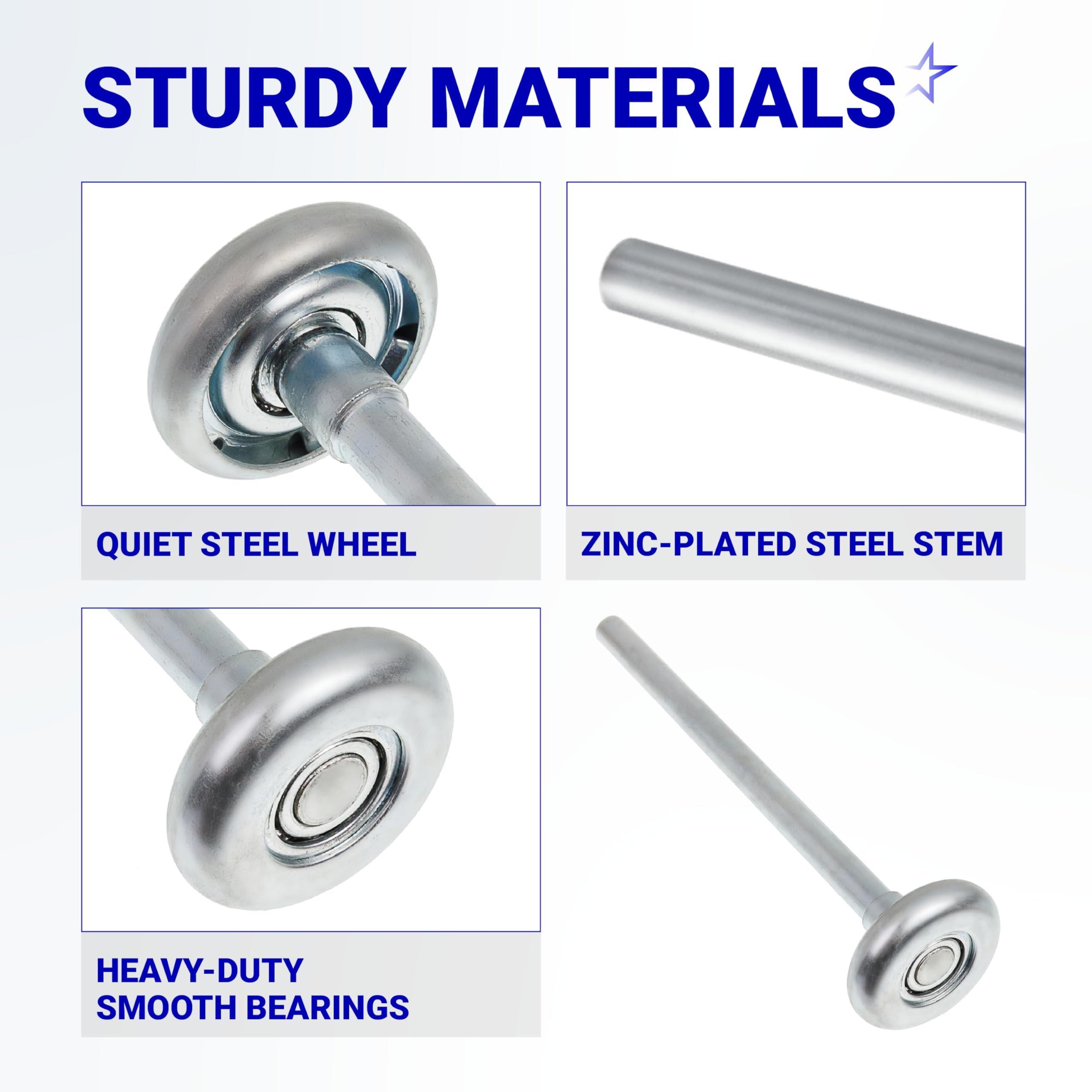 [Lifetime Warranty] 1.8" Steel Garage Door Rollers with 7" Stem for Standard 2" Track Garage Doors (Silver) - Pack of 2 image 3