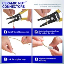 [Lifetime Warranty] AP5315579 Gas Range Oven Igniter - Compatible with Viking Range Ovens - Replaces PB040001 065650-000 702263 SGR40001 GR40001 792263- Includes 2 Igniters and 4 Ceramic Nuts thumbnail 7