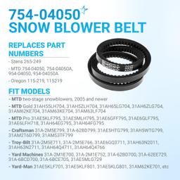 [Lifetime Warranty] 954-04050A 754-04050A Snow Thrower Auger Belt - 1/2" x 35" thumbnail 3