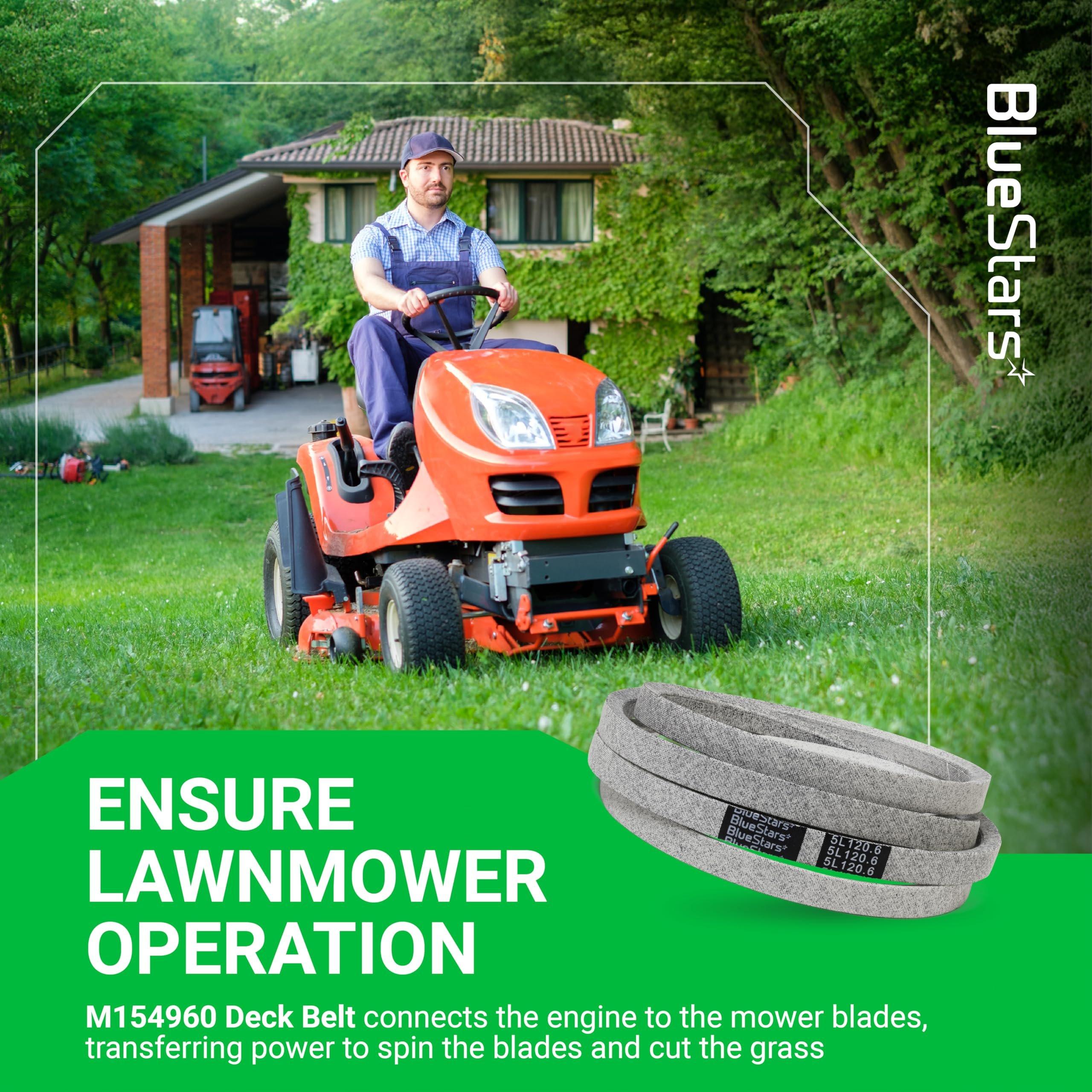 [Lifetime Warranty] M154960 Secondary Deck Belt - Compatible with 54â€ Mower Decks John Deere, Lawn Tractors - 120.6" x 5/8" image 1