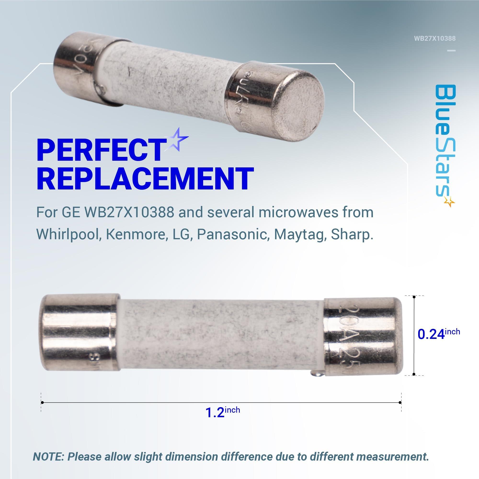 [Lifetime Warranty] Microwave Fuse 20A Ceramic Fuse 20 Amp 250V Slow-Blow - Compatible and Universal Replacement for WB27X10388 GE Whirlpool Kenmore and Other Microwave Ovens - Pack of 5 image 1