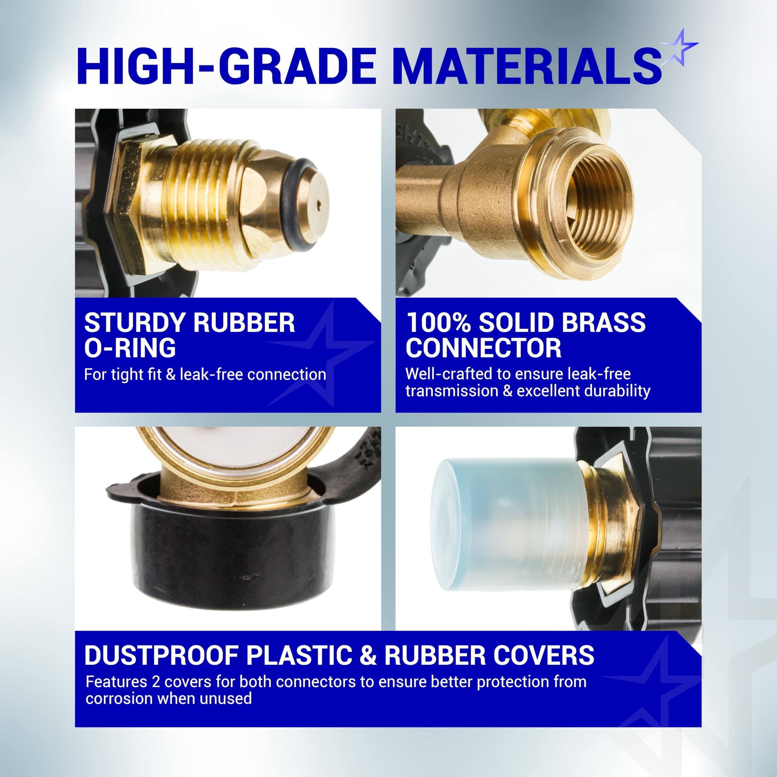 [Lifetime Warranty] 100 lb Propane Tank Adapter, POL Propane Gauge for 100 lb Propane Tank, Converts POL LP Tank Service Valve to QCC1/Type 1 - Old to New Connection Type image 5